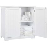 Mondeer meuble sous lavabo salle de bain en bois avec deux portes peu encombrant poser librement blanc ...