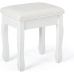 Mondeer - tabouret en bois pour coiffeuse meuble table de maquillage piano 41 cm x 30 cm x 45 cm blanc ...