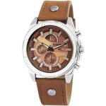 Montre - raptor - rivet - cadran marron - bracelet cuir marron - �tanch�it� 3 atm