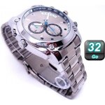 Montre camera espion luxe argent 32 go full hd 1080p vision de nuit mini photo maille yonis