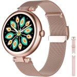 Montre connect�e femme bracelet acier ronde petite 109 pouce elegante smartwatch montre sport cardio ...