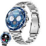 Montre connect�e homme xtraditech bracelet acier inoxydable argent� 143 amoled appel bleutooth assistant ...