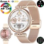 Montre connect�e femme xtraditech sport alliage diamant� strass multicolore dor� rose bleu ronde 127 ...
