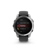 Montre connect�e garmin fenix e amoled 47mm acier silver avec bracelet graphite