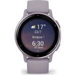 Montre connect�e garmin vivoactive 5 metallic orchid avec bracelet violet