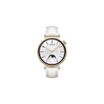 Montre connect�e huawei watch gt4 41mm classic bracelet cuir blanc