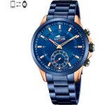 Montre connect�e - lotus - hybrid - acier inoxydable 316l - or rose - bleu