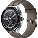 Montre connectée xiaomi mi watch 2 pro argent et bracelet cuir marron fd Montre connectée xiaomi mi watch 2 pro argent et bracelet cuir marron fd