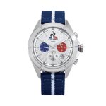 Montre - le coq sportif - lc26121a331 - multifonction - acier - tissu bleu et blanc