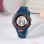 Montre enfant fille gar�on bleu fonce �tanche 3atm num�rique simple fluorescent multifonctionnel - insfity ...