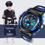 Montre enfant garons ado multifonction tanche numrique lectronique avec led lumire alarme et calendrier ...