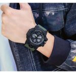Montre enfant garon digital - analogique pour 6 - 15 ans avec rveil / chronomtre / lumire led - vert ...