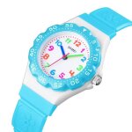 Montre enfant garcon fille de marque 2020 fleur jolie quartz etanche bleu cadeau pour enfants