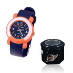 Montre enfant - insfity - bicolore orange - bleu - imperm�able 3atm - style tendance - mixte