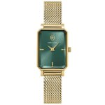 Montre femme ariane dor cadran vert bracelet acier milanais dor 12 mm