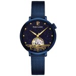 Montre femme australe bleu cadran bleu bracelet acier milanais bleu 14 mm