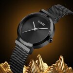 Montre femme bracelet de marque 2020 simple acier inoxydable quartz etanche noir