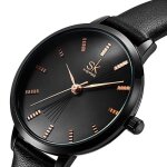 Montres femme bracelet cuir 2020 quartz simple etanche noir Montres femme bracelet cuir 2020 quartz simple etanche noir