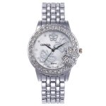 Montre femme cadran papillon - acier - argent - etanche - coffret cadeaux nol - saint valentin - anniversair ...