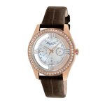 Montre femme - kenneth cole - ikc2818 - bracelet en cuir - lunette sertie de cristaux - etanche 3 atm ...