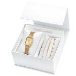 Coffret femme ariane cadran dor� bracelet acier milanais dor�