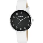 Montre femme lorus rg225sx9 - quartz - acier inoxydable - cadran noir - bracelet cuir blanc Montre femme lorus rg225sx9 - quartz - acier inoxydable - cadran noir - bracelet cuir blanc