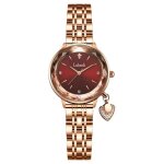 Montre femme de luxe diamant bracelet en acier inoxydable �tanche personnalis� haute qualit� rouge cadeau ...