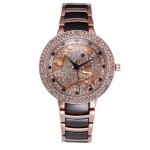 Montre femme de luxe de marque diamant cheval bracelet en c�ramique �tanche noir mode gr�ce haute qualit� ...