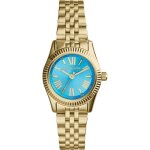 Montre femme - michael kors - lexington mk3271 - dor�e - cadran bleu turquoise - quartz