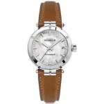 Montre femme - michel herbelin - 1658 / 89go - automatique - cuir noir - 4 diamants