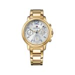 Montre femme - tommy hilfiger - 1781742 - cadran argent� - bracelet or plaqu� - quartz