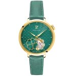 Montre femme esperance dor� cadran vert bracelet cuir vert 14 mm
