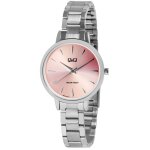 Montre femme - q&q - q&q femme - bracelet acier inoxydable argent� - cadran rose 32 mm - �tanch�it� 3 ...
