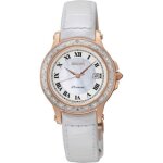 Montre femme - seiko - premier sxdf08p1 - cuir blanc - analogique - chic