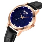 Montre femme de marque sharphy ciel toil tanche bracelet cuir noir
