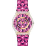 Montre femme - swatch - vetrata sfw108 - motifs géométriques - cuir - quartz Montre femme - swatch - vetrata sfw108 - motifs géométriques - cuir - quartz