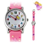 Montre fille quartz analogique pour enfants avec motif 3d - coffret cadeau jeunes filles princesse de ...