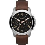 Montre fossil grant fs4813 - chrono cuir marron homme - vintage