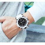 Montre garon digitale analogique pour sports de plein air multifonction numrique - blanc
