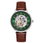 Montre homme - 323d174 - automatique - cadran squelette - bracelet cuir brun 20 mm