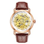 Montre homme automatique mcanique cadran squelette personnalit mode haute qualit bracelet en cuir ...