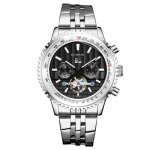 Montre homme automatique mcanique multifonction chronographe affichage du calendrier bracelet en acier ...