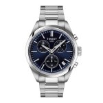 Montre - tissot - pr100 chrono - acier inoxydable - cadran bleu - quartz swiss made