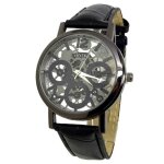 Montre homme classique noir squelette cuir titane acier luxe Élégant idée cadeau Montre homme classique noir squelette cuir titane acier luxe Élégant idée cadeau