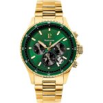 Montre homme cronos cadran vert bracelet acier dor�