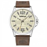 Montre homme en cuir - timberland - bernardston - cadran clair - blanc