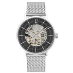 Montre - lannie - gaius 323c131 - automatique - acier milanais - cadran noir