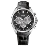 Montre homme - hugo boss - chrono 1512879 - cuir noir - �tanch�it� 5 atm - verre min�ral