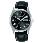 Montre homme lorus - cadran noir - bracelet cuir noir - mouvement à quartz Montre homme lorus - cadran noir - bracelet cuir noir - mouvement à quartz