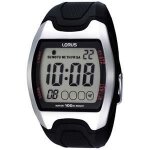 Montre homme lorus r2327cx9 - quartz - lcd - etanche 10 atm - bracelet noir en polyur�thane